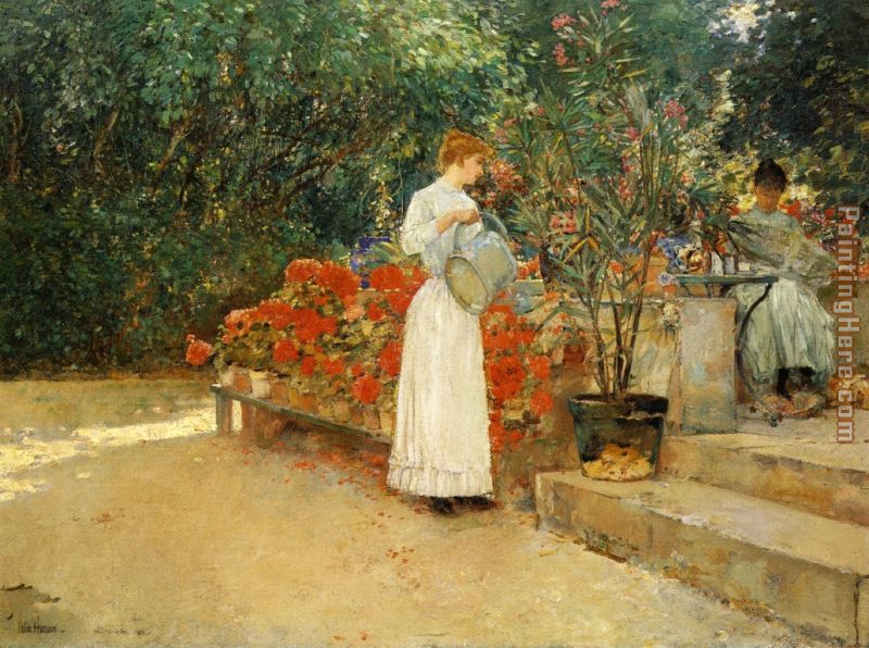 After Breakfast painting - childe hassam After Breakfast art painting